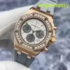 Orologio da polso unisex AP Epic Royal Oak Series 26231or Womens 18K in oro rosa Diamond Panda originale Orologio meccanico automatico