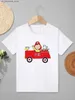 T-shirts pojke söt tåg tecknad baby pojke kläder instagram populära barns vit bekväm sommar mode cool t-shirt 2021 Q240418