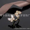 High End jewelry rings for vancleff womens thick gold electroplated 18K gold Beimu butterfly ring butterfly full diamond ring exquisite Original 1:1 With Real Logo