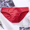 Underpants 5pcs Mens Underwear Brief maschili Solidi per brevi mutandine di cotone ADT Bikini Pant y Slip Hombre 1805 230420 Delivery Delivery Dhxip