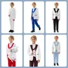 Męskie garnitury formalne monochromatyczne zestaw kombinezonu dla chłopców blezer kamizelka i spodnie Zestawy odzieży