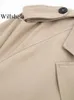 Willshela Women Mode mit Gürtelgeschnittenes Grabenjacke Vintage gekerbter Nacken Langarm weibliche schicke Lady Coat Outfits 240415