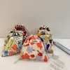 Alışveriş Çantaları Pamuk Kumaş Çiçek Küçük Çizme Ruj Tuvalet Makyaj Organizatör Para Cep Çanta Anahtarları Kulaklık Depolama Çantası