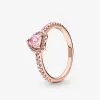 Autentisk fit Women Rings Heart Love Ring Double Layer Ring Infinite Love Rose Gold