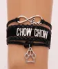 Chow Chow armbanden Dog Paw Charm Breys Puppy gevlochten armbandbanden handgemaakt leer1722202