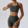 LL8047 Outfit da yoga da donna due pezzi gilet+pantaloni abiti da fitness aderenti da corsa elastico allenamento con abbigliamento sportivo in alto in vita traspirato