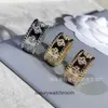 Anelli di gioielli di fascia alta per Vancleff Womens V-Gold a quattro foglie Anta di caleidoscopio ampio set di caleidoscopi con perle di diamante con diamante anello femminile originale 1: 1 con logo reale