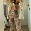 Women's Pants Printed Wave Pattern High Waist Casual Straight