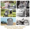 Sacs Mommy Baby Diaper Sacs Sac à dos pour la poussette étanche à changement de vitesse Mosquito Travel Voyable Baby Nappy Sacs