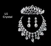 2015 Nya ankomster Crystal Crown Necklace Earring Set Bridal Jewelry Wedding Accessories8213261