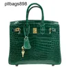 Top Cowhide Handbag Brkns Genuina in pelle Gloss Belly Crocodile 25 con Greenohnsgjo0 alla moda