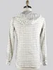 Mens Shirts Flax Blended White Check Enamel Button-down kiton Hooded Shirt