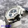 Fashion AP Wrist Watch Royal Oak Offshore Series 26170st White Face Blue Time Ring Mens Watch 42mm Automatic Mechanical Form Table