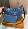 Bolsa de jeans de grife feminino Shoppper Saco de travesseiro de luxo Bolsa de ombro de luxo Crossbody Notfulls Bolsas na moda The Go Bolsa Loop Hobos Carteira Vintage Bolsa