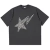 T-shirt Men T-Shirt 100% algodão estrela Y2K Streetwear Opendedize Korean Fashion Harajuku Manga curta Camise