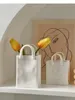 Vases Vase Bag Container Modern Decoration Creative Home Crafts Decor Ceramic Accessories White Flower Portable Desktop Dried Art