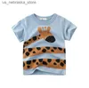 T-Shirts Sommer Kinderkleidung Kleidung Boy T-Shirt Cotton Dinosaurier kurzärmelig T-Shirt Childrens Boy lässig Süßes T-Shirt 1-8 Jahre Q240418