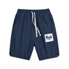 Shorts masculinos Langyetw Summer Longe Mock Letter Little Mig Mig Trendy Brand de cinco pontos Bordado de bordados de casais calças casuais