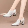 Dress Shoes Size 33-43 Natural Genuine Leather Women Heels Beautiful Flower Design Pointed Toe Fashion Sexy Club Party High Heel