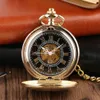 Klassisk guldmekanisk handlindning Pocket Watch Shield Snake Mönster Vintage Pendant Manual Machinery Timepiece Gift Male 240416