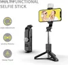 Selfie Monopoden neue drahtlose Bluetooth Selfie Stick Stativ Bluetooth faltenmonopode mit LED Light Remote -Verschluss für iPhone Großhandel Y240418