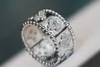 Anneaux de bijoux haut de gamme pour Bracelet d'anneau Vancleff pour femmes en kaléidoscope pour femmes Bracelet de collier de luxe léger en diamant rose à l'or rose épais avec logo avec logo avec logo