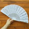 Decoratieve beeldjes zijden fan Chinees Japanse stijl vouwdans handgehouden zomer geborduurde pailletten ambachten print huisdecor