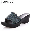 Slippers Sandals Women Summer 2024 Heels Blue For Casual Wedge Platform Comfortable Ladies Shoes