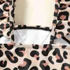 Endelar Baby Girl Leopard Print Pleated Decorative Swimsuit i ett stycke Lämpligt för mjuk och bekväm sommar Q240418