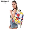 Rucksack Tinyat Buntes quadratischer Frauen-Rucksäcke Teenage Girls'students 'Schoolbag Multipocket Travel