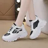 Casual Shoes Fashion Vulcanized Sports for Women Mesh Heel Rubber Round Head Shoe Cross Soe Up Tenis de Mujer 2024