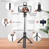 Monopodi selfie monopodi Wireless Selfie Stick Stand con treppiede estesibile remoto Bluetooth leggero per iPhone cellulare tiktok live streaming y2k9q2