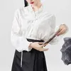 Chemises de mode pour femmes fleur de style chinois Printemps / été Loose Loose Vêtements Femmes décontractées Tops Ycmyunyan