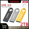 Адаптер Lenovo USB 3.0 Pendrive 2TB USB Flash Drives High Speed Pen Drive 1 ТБ 512 ГБ портативной металлической подарочной флэш -памяти для таблицы ноутбуков ПК