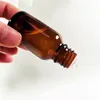 Opslagflessen 6 stks Lege 5ml-30 ml Refilleerbare Amber Glass Essentiële oliën voor parfum met druppel en doppen van de openingreductie-reductiemiddelen