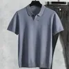 Polos pour hommes High Quality Cashmere Cashmere Tricoted Polo-shirt For Hommes à manches courtes Tee Solid Color Trend Loison Polo masculin Q35