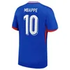 Clube de Jerseys de futebol francês sets completos 2024 Benzema Giroud Mbappe Griezmann Pavard Saliba Kante Maillot de Foot Equipe Away Kits Kit Jersey Futebol Camisa Home Women Women