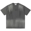 Men's T Shirts Men Streetwear Tie Dye Pleated Fashion Oversized Cotton Tee Shirt Harajuku Hip Hop T-shirt For Male 2024