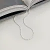 925 Sterling zilveren ketting met eenvoudige geometrische kralen Choker glanzende en delicate sleutelbeenketen voor damesmode juwelier