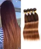 Bundle di capelli umani marrone scuro dritti brasiliani colorati 430 peli virgin a due toni intrecciati interi estensioni dei capelli umani2033244