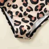 One-pièces bébé léopard imprimé plissé de maillot de bain une pièce décoratif adapté à l'été doux et confortable Q240418