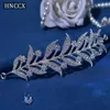 Nakrycia głowy hnccx ślubne cyrkon Tiaras Bankiet Hair Akcesoria opaska na głowę Bling Rhinestone Nekuro