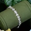 Bangel Hibride Super Luxury Blume rund weiße Kubikzirkonias Armbänder für Frauen Hochzeit Verlobungsfeier Schmuckzubehör B-190