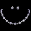 Emmaya luksusowe sześcienne cyrkon kryształowe zestaw biżuterii ślubnej Zestawy kolczyków naszyjniki dla kobiet biżuteria przyjęcia weselnego 240411