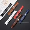 Watch Bands Handmade Pebbled Leather Watchband 18 19 20 21 22 24MM Black Blue Gray Strap H Buckle Band Mens Accessories 230727