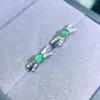 ジュエリーごとのスタッドイヤリング自然リアルグリーンエメラルドイヤリングスモールスタイル0.25ct 2PCS宝石925スターリングシルバーファインL243177