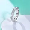 Cluster Rings Trendy 4mm D Color VVS1 Round Moissanite Eternity Band White Gold Plated 925 Sterling Silver Wedding Ring Anniversar259H