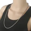 Chains Men's Stainless Steel Basic Round Box Bead Ball Link Chain Necklace In SilverTone Unisex Men Jewels