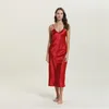 Women's Sleepwear Sexy Slip Dress Sleeveless Pajamas Female Silk Imitation Colorful Nightgown Home Furnish Clothing For Women In Summer