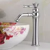 Badkamer wastafel kranen goud/chroom messing kristal kristal enkelgreep bassin bassin mixer dek montage ruitje koude watertap